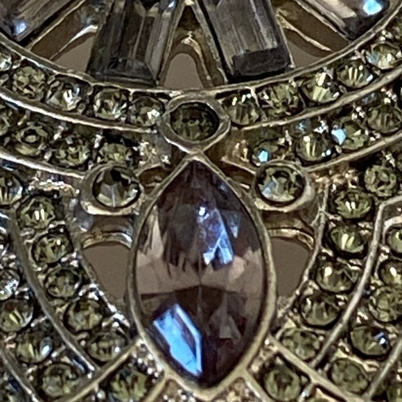 Earrings Drops Drops Rhinestones Design Vintage Art Deco - Picture 4 of 11